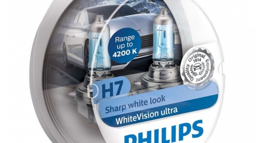 Bec Philips H7 12V 55W Whitevision Ultra 4200K 12972WVUSM