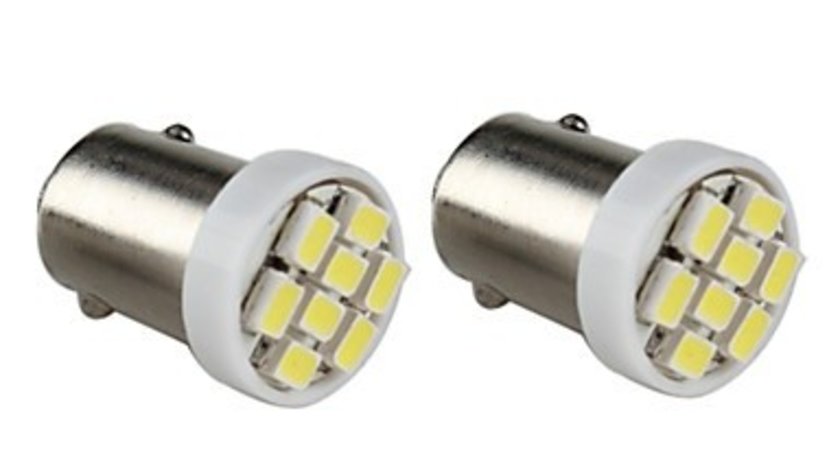 Bec Pozitie 8 SMD Lumina Albastra 12V BA9S ( Pret / Set ) TCT-5014