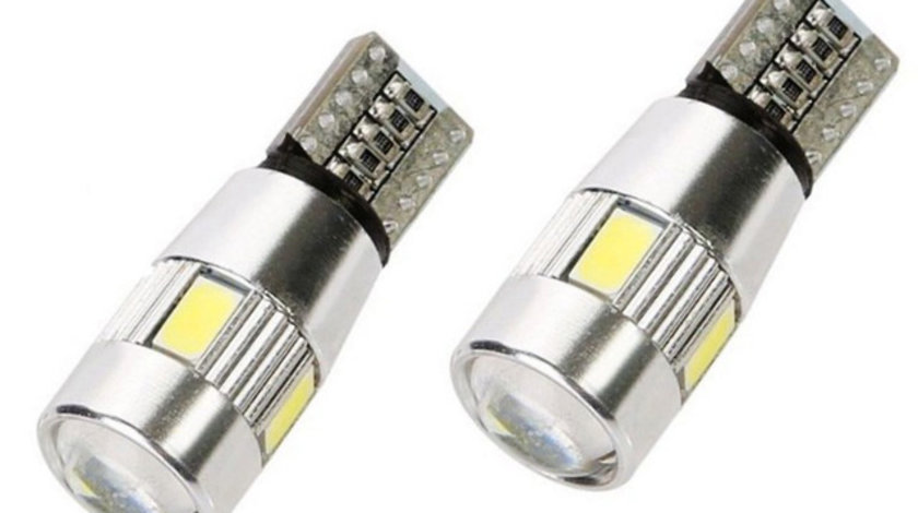 Bec Pozitie T10 Canbus 6SMD + Lupa In Varf 5630 24V Lumina Alba 70326W-24V 041017-3