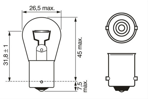 Bec, Semnalizator; Bec, Lampa Frana Bosch Mercedes-Benz 1 987 302 501