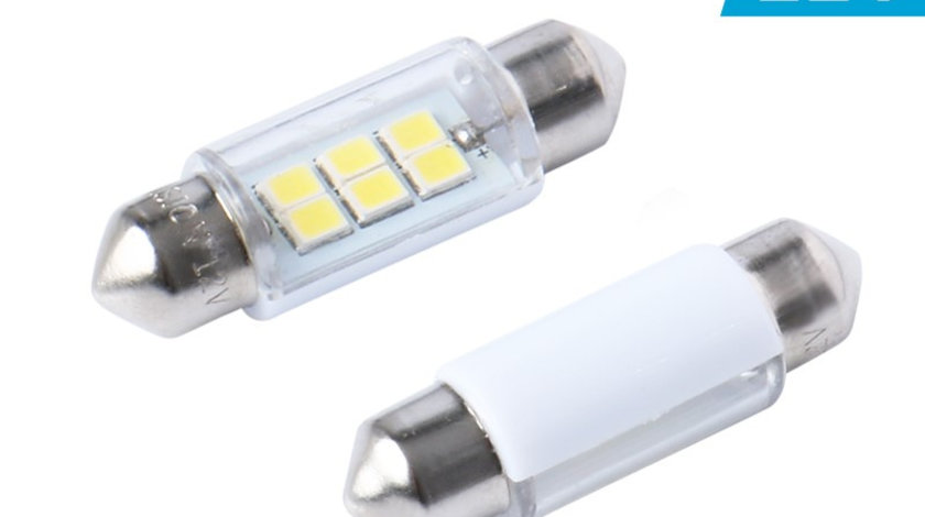 Bec Vision Festoon Sv8.5 36mm 12v 6x 2835 Smd Led, Alb, 1 Buc 58347