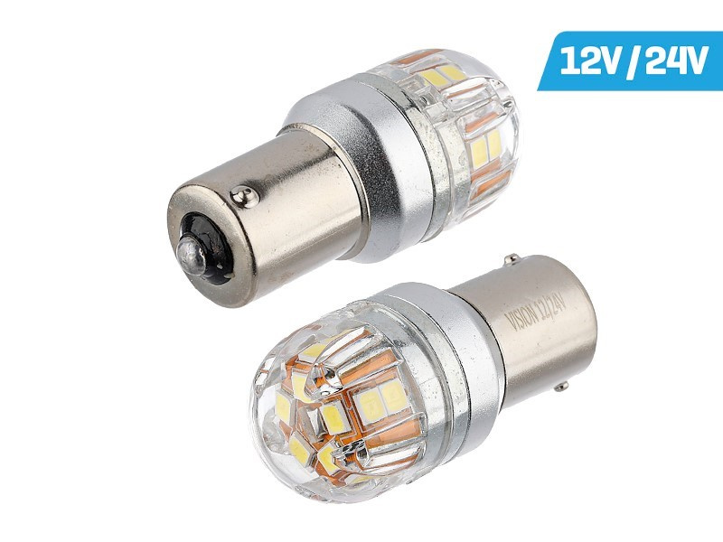 Bec Vision P21w Ba15s 12/24v 15x 2835 Smd Cip Osram, Canbus, Alb, 2 Buc 58952