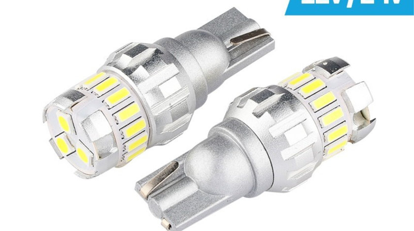 Bec Vision W5w (t10) 12/24v 15x 3014 + 3x 3030 Smd Led, Nepolar, Canbus, Alb, 2 Buc. 58276