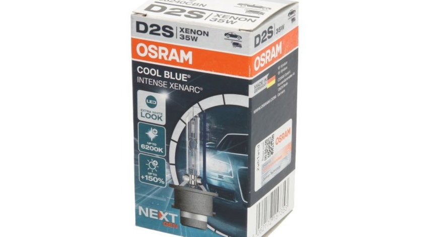 Bec Xenon Osram D2S Xenarc Cool Blue Intense Next Gen 6200K 85V 35W 66240CBN piesa NOUA