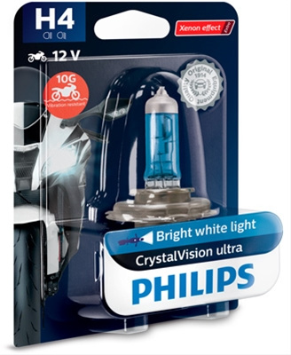 Blister 1 Bec 12v60/55w H4 Crystal Vision Ultra Moto Philips Case Ih 12342CVUBW