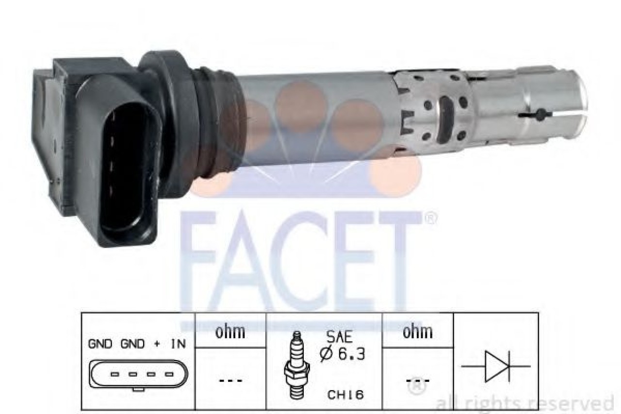 Bobina de inductie AUDI A2 (8Z0) (2000 - 2005) FACET 9.6374 piesa NOUA