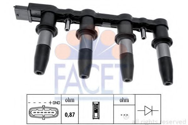 Bobina de inductie OPEL ASTRA G Hatchback (F48, F08) (1998 - 2009) FACET 9.6350 piesa NOUA