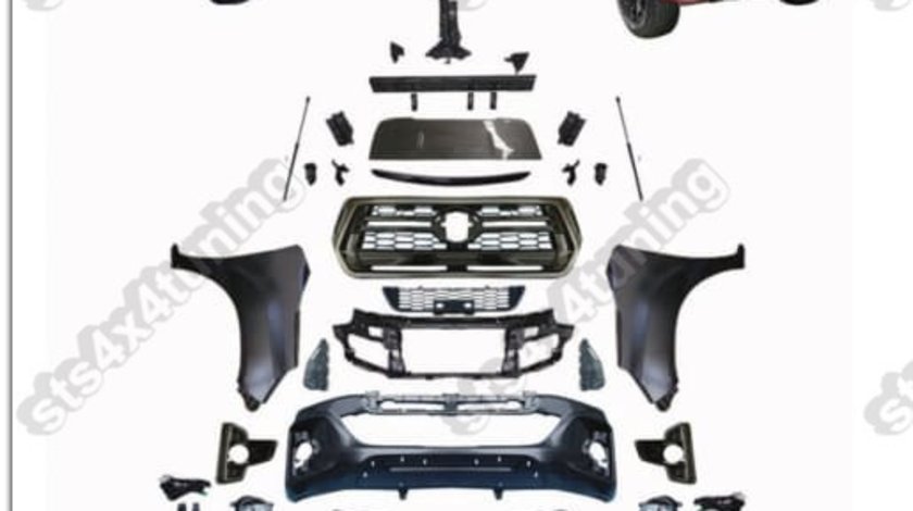 BODYKIT PACHET EXTERIOR KIT CONVERSIE FATA COMPLET FACELIFT 2019 ROCCO LOOK PENTRU HILUX VIGO 2005-2015