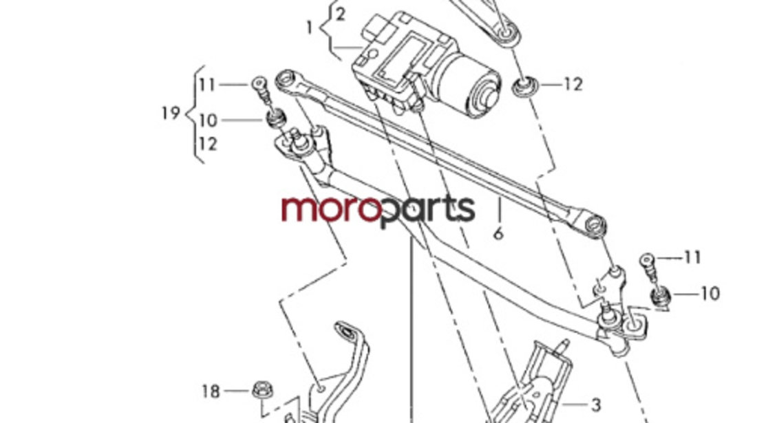 Brat stergator AUDI A3 II (8P1) [ 2003 - 2013 ] 1.6 (BGU, BSE, BSF) 75KW|102HP VAG OEM 8P1955409B