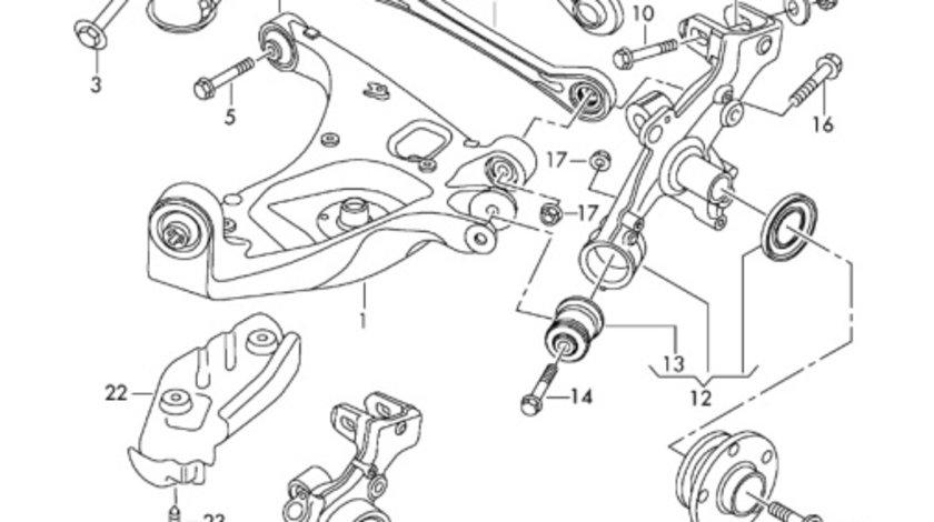 Brat superior punte spate 8E0505323M Audi A4 B6 Break 1.9 TDI 2002 AWX OEM 8E0505324M