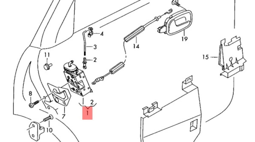Broasca usa stanga spate audi A4 8E 2002 2003 Avant OEM 8E0839015C