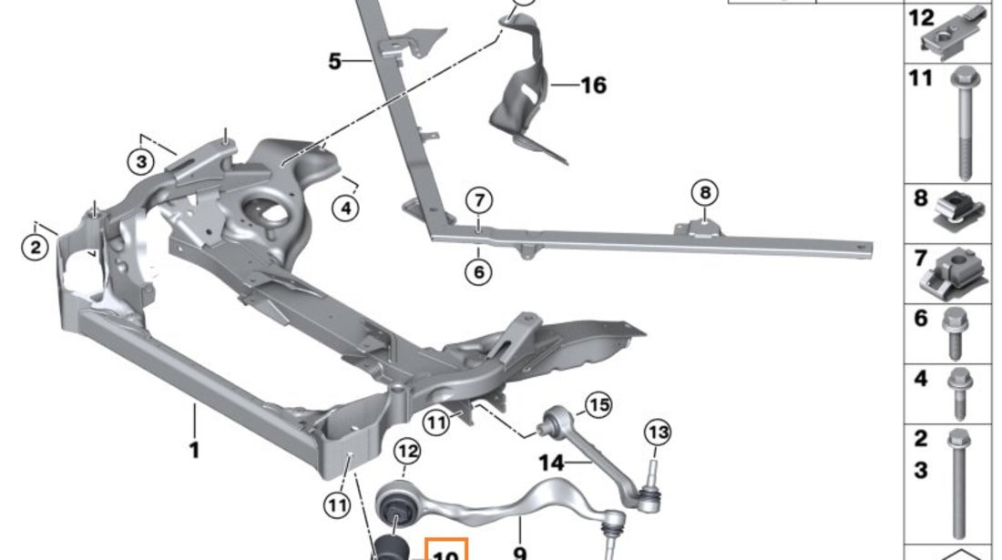 Bucsa Brat Suspensie Fata Maxgear Bmw Seria 1 E81 2006-2011 72-2162