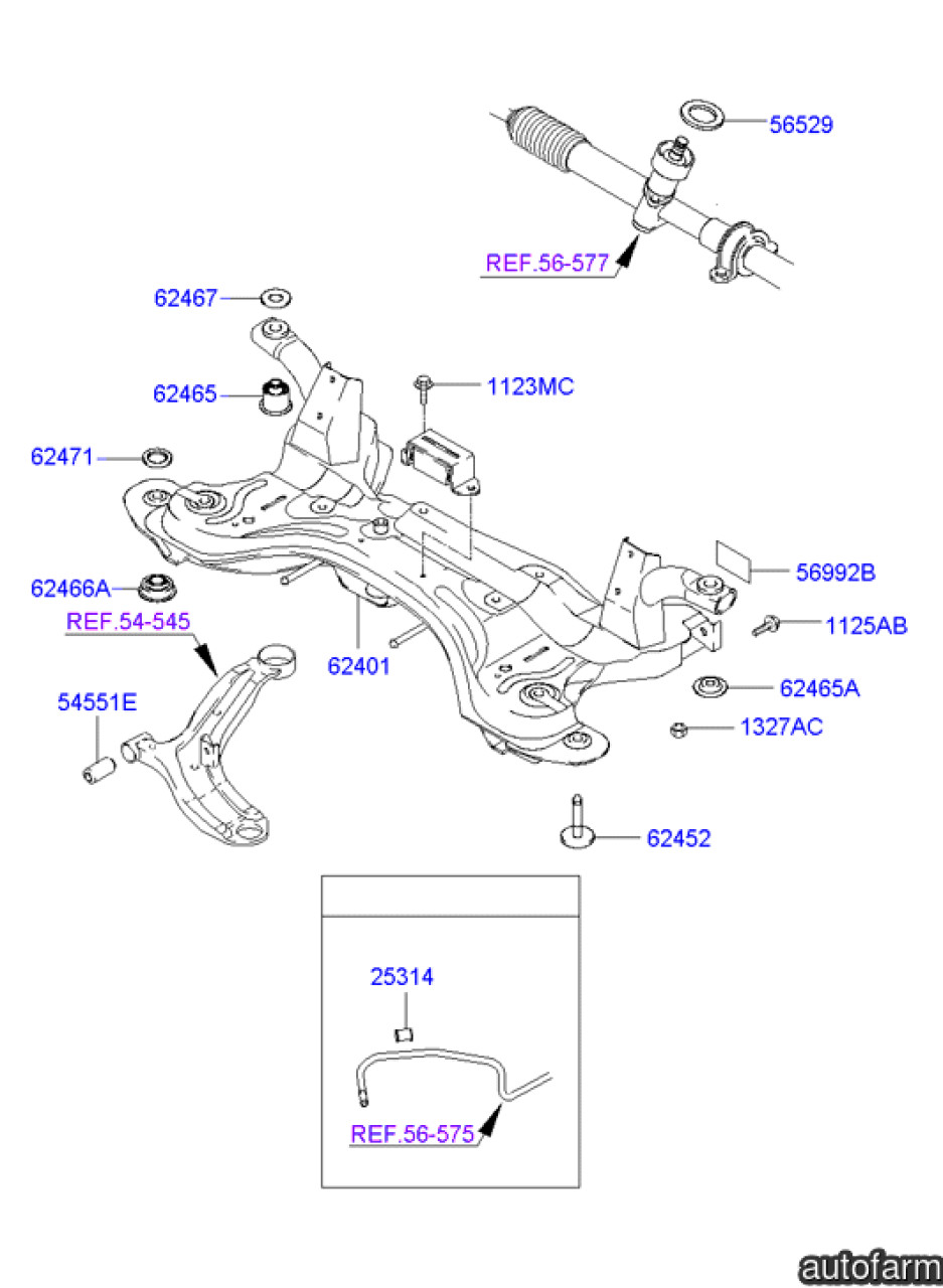 Bucsa cadru motor Hyundai Getz spre spate (poz.62465) HYUNDAY OE  62466-1C000 #29827970