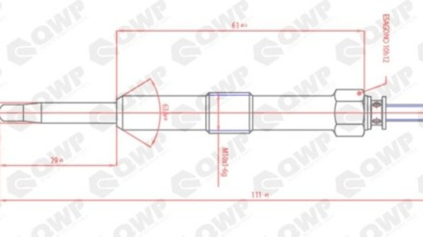 Bujie incandescenta HYUNDAI ELANTRA limuzina (XD) (2000 - 2006) QWP WGP129 piesa NOUA