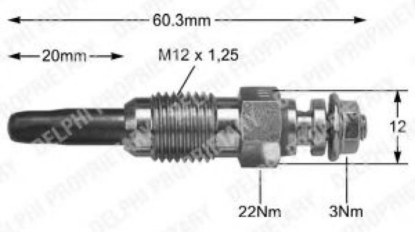 Bujie incandescenta VW POLO (6N2) (1999 - 2001) DELPHI HDS343 piesa NOUA