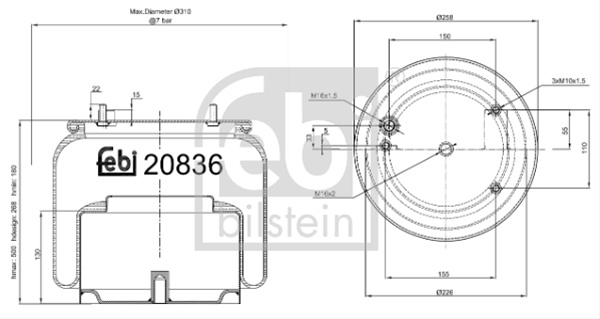 Burduf, Suspensie Pneumatica Febi Bilstein Daf 20836