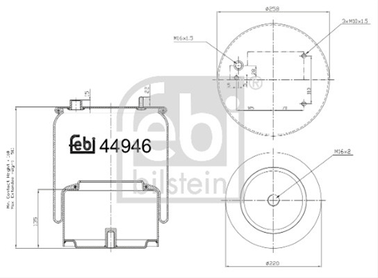 Burduf, Suspensie Pneumatica Febi Bilstein Daf 44946