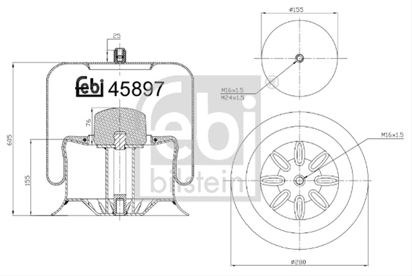 Burduf, Suspensie Pneumatica Febi Bilstein Mercedes-Benz 45897