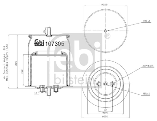 Burduf Suspensie Pneumatica Febi Iveco 107305