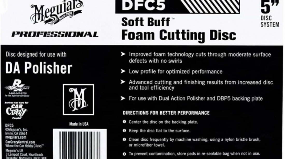 Burete Polish Abraziv Meguiar's Soft Buff DA Foam Cutting Disc 5&quot; DFC5 DFC5MG