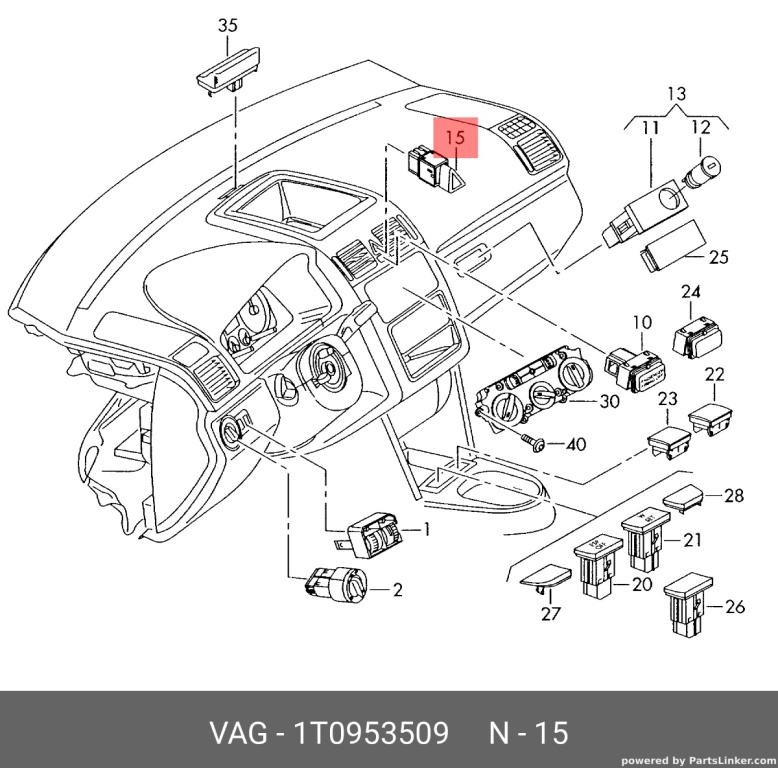 Buton avarie Volkswagen Touran (1T) Monovolum 2006 1.9 TDI OEM 1T0953509