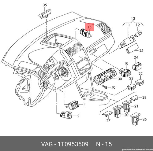 Buton avarie Volkswagen Touran (1T) Monovolum 2006 1.9 TDI OEM 1T0953509