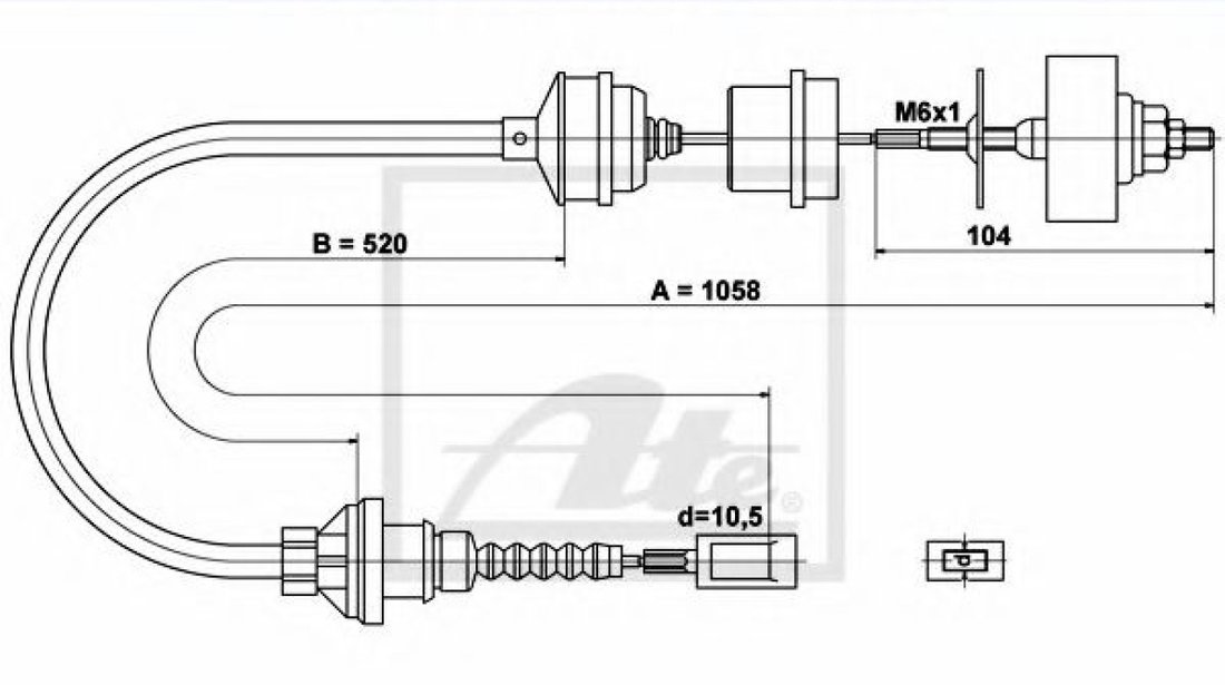 Cablu ambreiaj FIAT DUCATO caroserie (230L) (1994 - 2002) ATE 24.3728-0337.2 piesa NOUA