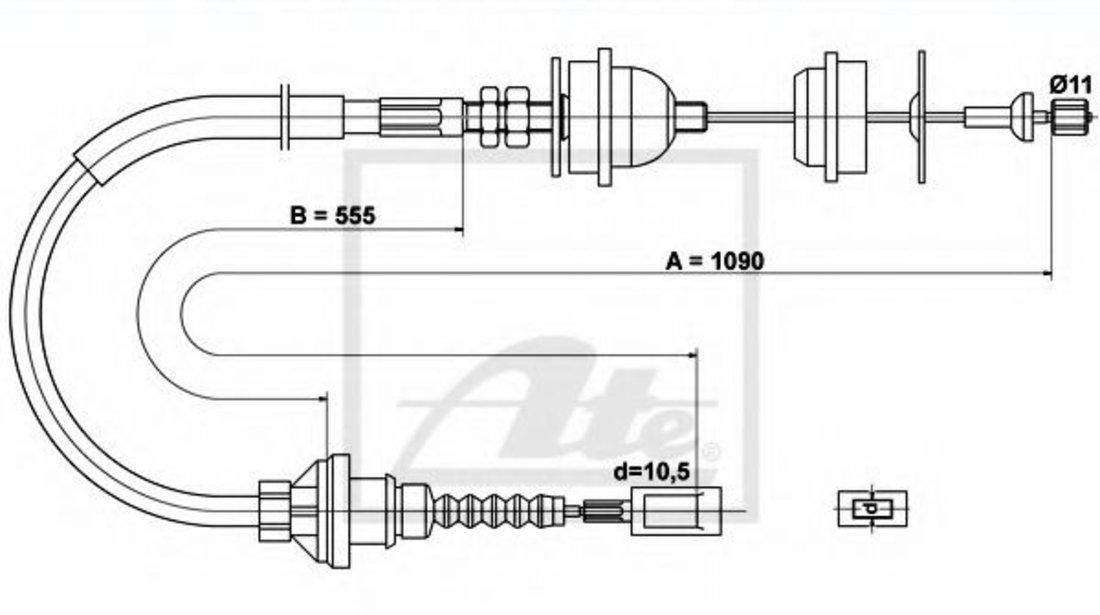 Cablu ambreiaj FIAT DUCATO caroserie (230L) (1994 - 2002) ATE 24.3728-0519.2 piesa NOUA