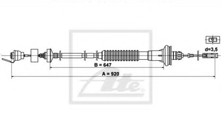 Cablu ambreiaj PEUGEOT 206 CC (2D) (2000 - 2016) ATE 24.3728-0827.2 piesa NOUA