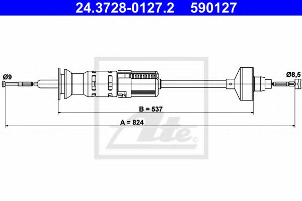 Cablu ambreiaj VW GOLF III Cabriolet (1E7) (1993 - 1998) ATE 24.3728-0127.2 piesa NOUA