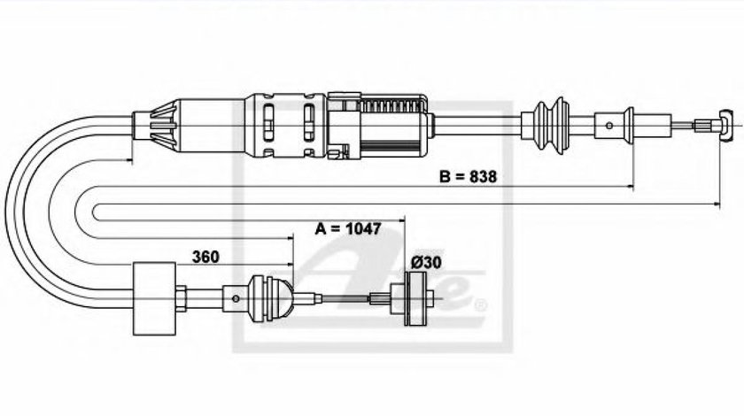 Cablu ambreiaj VW POLO (6N2) (1999 - 2001) ATE 24.3728-2707.2 piesa NOUA