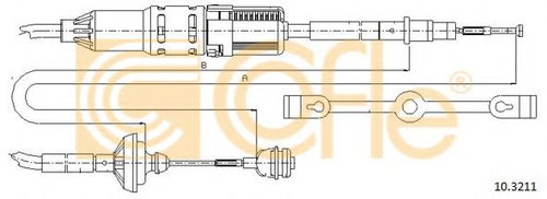 Cablu ambreiaj VW TRANSPORTER IV bus (70XB, 70XC, 7DB, 7DW, 7DK) (1990 - 2003) COFLE 10.3211 piesa N...