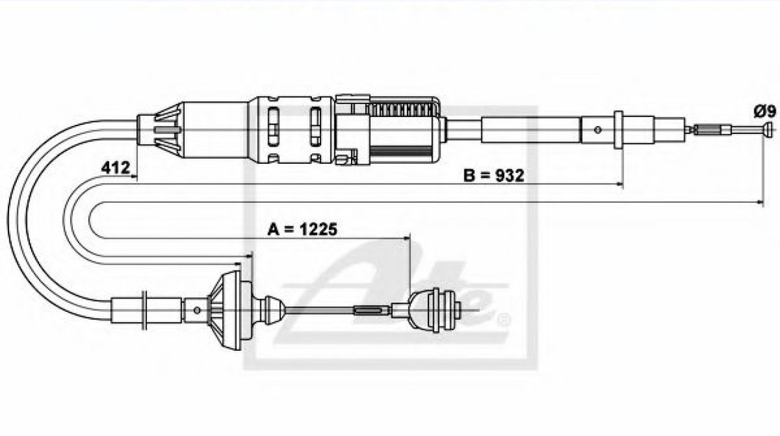 Cablu ambreiaj VW TRANSPORTER IV bus (70XB, 70XC, 7DB, 7DW, 7DK) (1990 - 2003) ATE 24.3728-0122.2 piesa NOUA