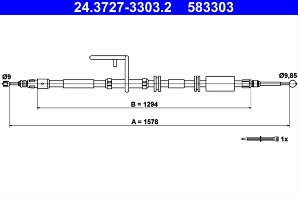 Cablu, Frana De Parcare Ate Land Rover 24.3727-3303.2