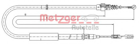 Cablu, frana de parcare AUDI A2 (8Z0) (2000 - 2005) METZGER 10.7513 piesa NOUA