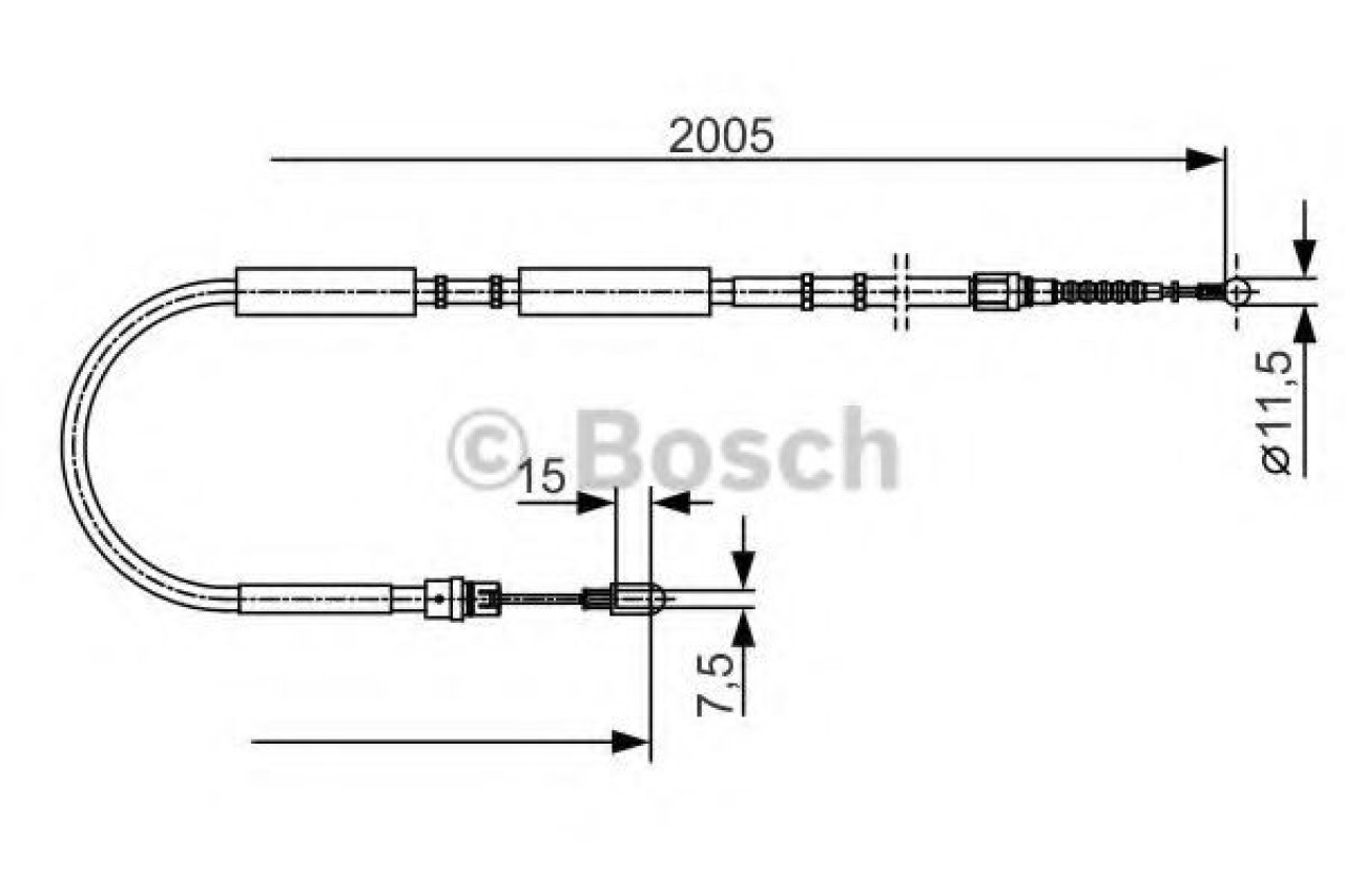 Cablu, frana de parcare AUDI A4 Avant (8ED, B7) (2004 - 2008) BOSCH 1 987 477 923 piesa NOUA