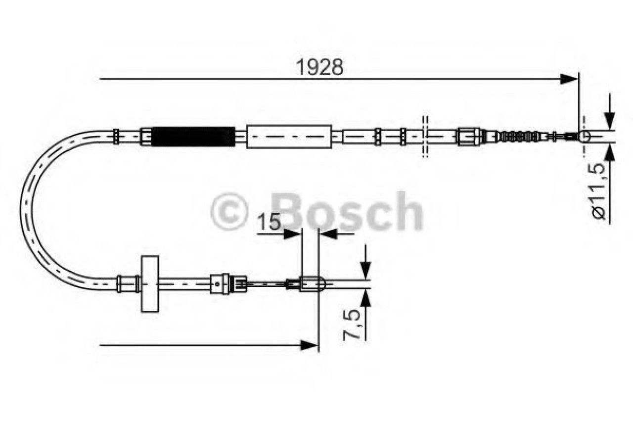 Cablu, frana de parcare AUDI A4 Cabriolet (8H7, B6, 8HE, B7) (2002 - 2009) BOSCH 1 987 477 922 piesa NOUA