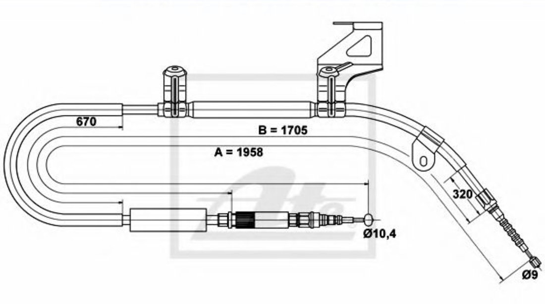 Cablu, frana de parcare AUDI A6 (4B2, C5) (1997 - 2005) ATE 24.3727-0172.2 piesa NOUA