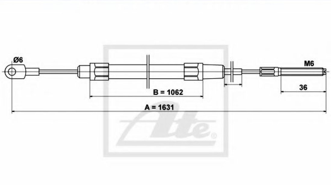 Cablu, frana de parcare BMW Seria 3 Cabriolet (E36) (1993 - 1999) ATE 24.3727-0214.2 piesa NOUA