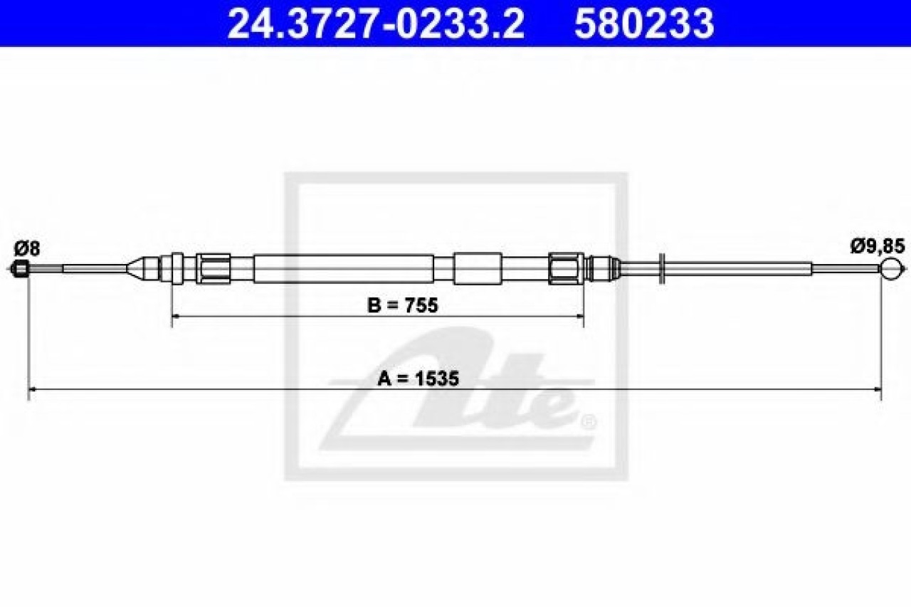 Cablu, frana de parcare BMW Seria 3 (E90) (2005 - 2011) ATE 24.3727-0233.2 piesa NOUA