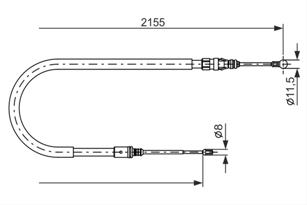 Cablu, Frana De Parcare Bosch Citroën 1 987 477 994