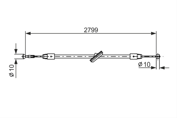 Cablu, Frana De Parcare Bosch Mercedes-Benz 1 987 477 197