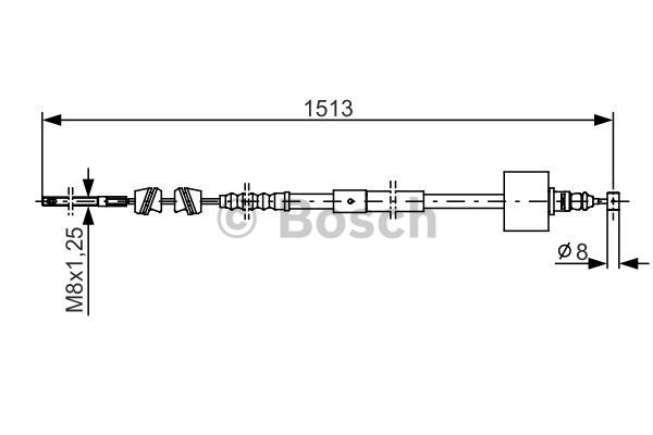 Cablu, frana de parcare centru (1987482161 BOSCH) TOYOTA