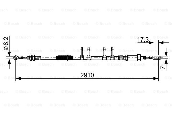 Cablu, frana de parcare centru (1987482447 BOSCH) Citroen,FIAT,PEUGEOT