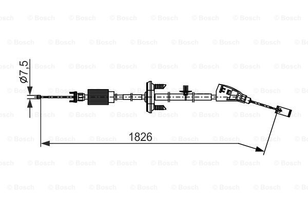 Cablu, frana de parcare centru (1987482799 BOSCH) PEUGEOT