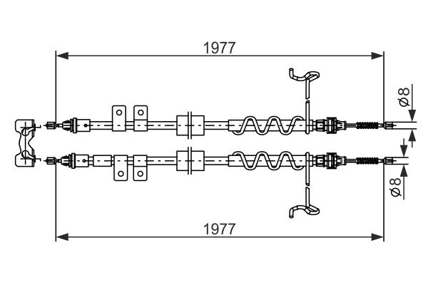 Cablu, frana de parcare centru (1987482870 BOSCH) FORD