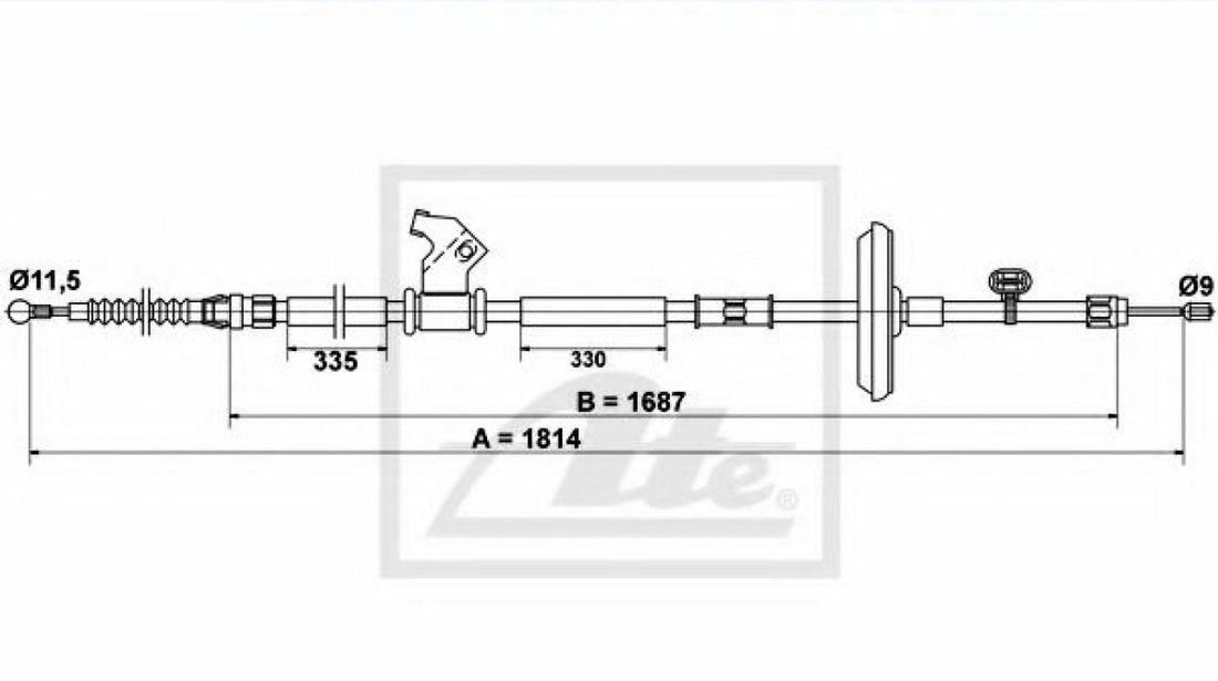 Cablu, frana de parcare CHEVROLET CRUZE (J300) (2009 - 2016) ATE 24.3727-0795.2 piesa NOUA