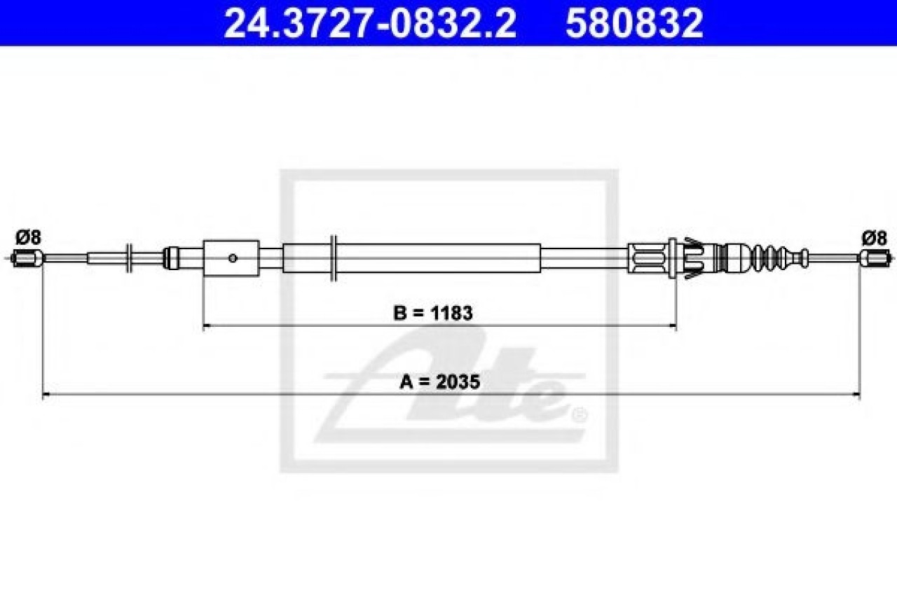 Cablu, frana de parcare CITROEN C4 Cupe (LA) (2004 - 2011) ATE 24.3727-0832.2 piesa NOUA