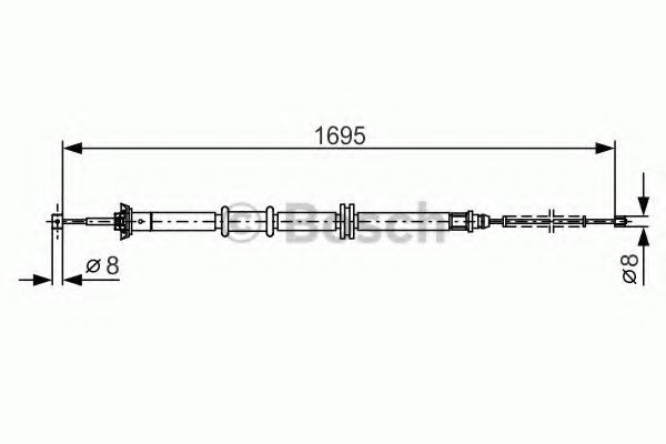 Cablu, frana de parcare CITROEN NEMO caroserie (AA) (2008 - 2016) BOSCH 1 987 482 205 piesa NOUA