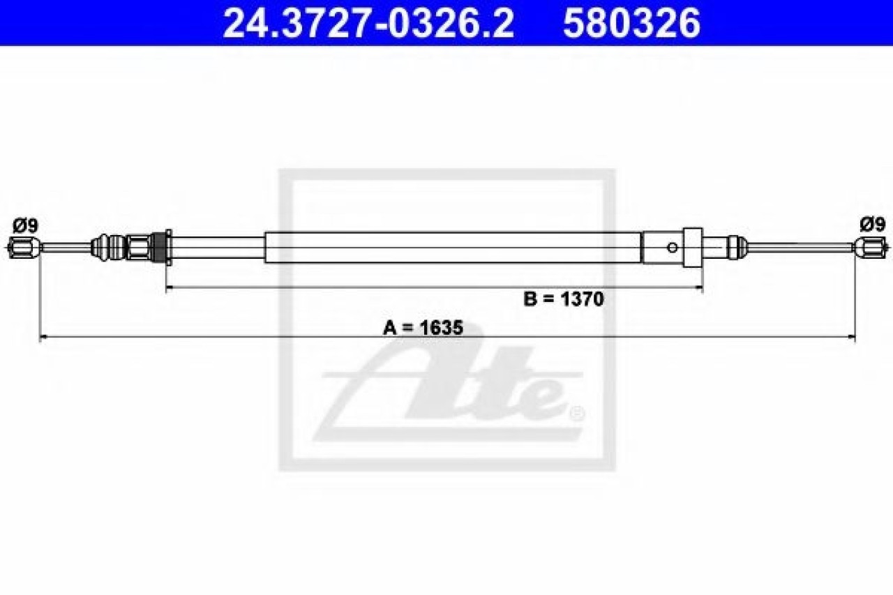 Cablu, frana de parcare CITROEN XSARA Cupe (N0) (1998 - 2005) ATE 24.3727-0326.2 piesa NOUA